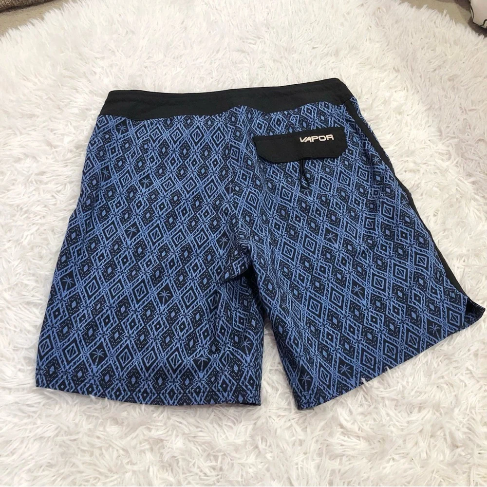 Body Glove Board Short Swimtrunks Diamond Palm Tree Blue Black 30‎